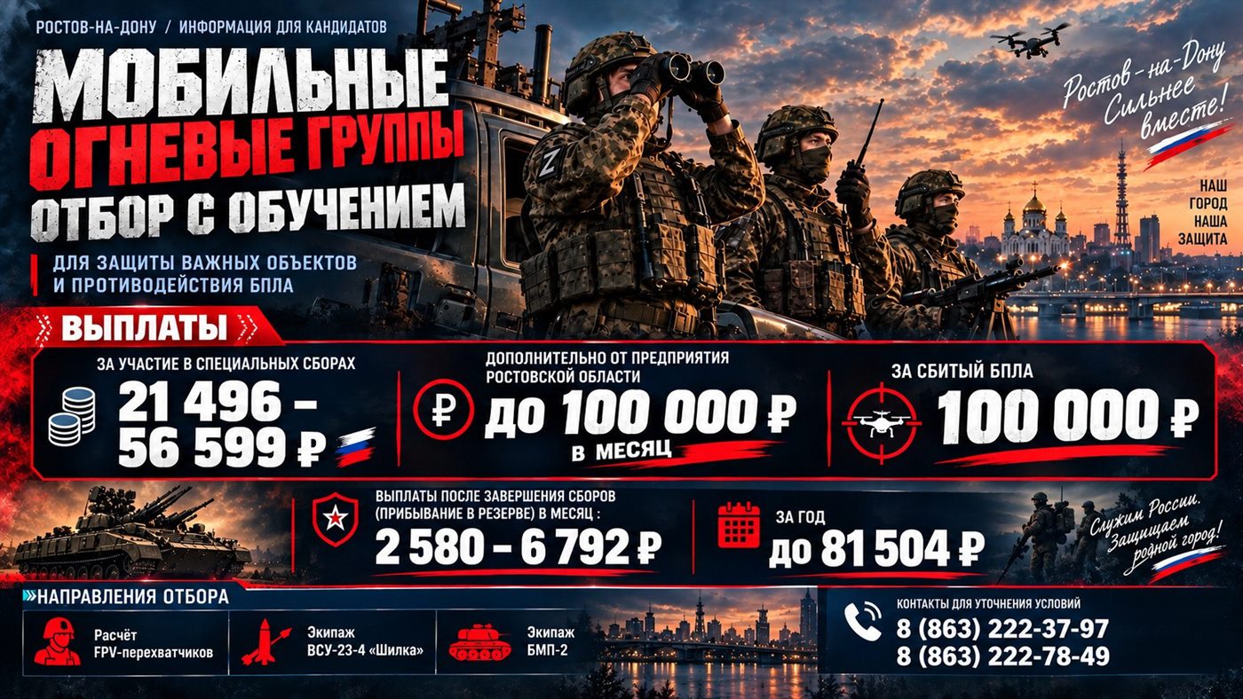 Агитационный плакат: отбор в мобильные огневые группы